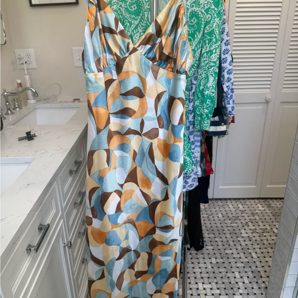 Abercrombie & Fitch Multicolor Abstract Maxi Dress